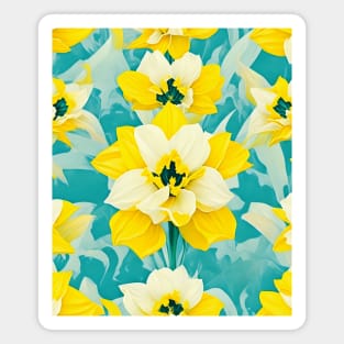 White Yellow Daffodil Fantasy Magnet